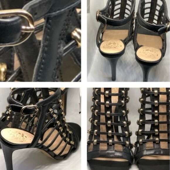 Vince Camuto Kalare sexy Caged heels black with gold accents - Picture 3 of 5